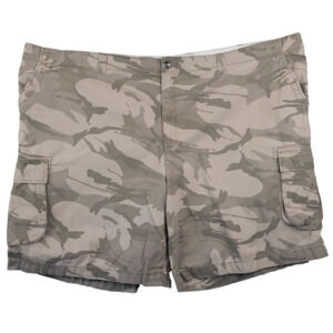 True Nation Men’s Size 56 Camo Cargo Utility Shorts 100% Cotton Big & Tall